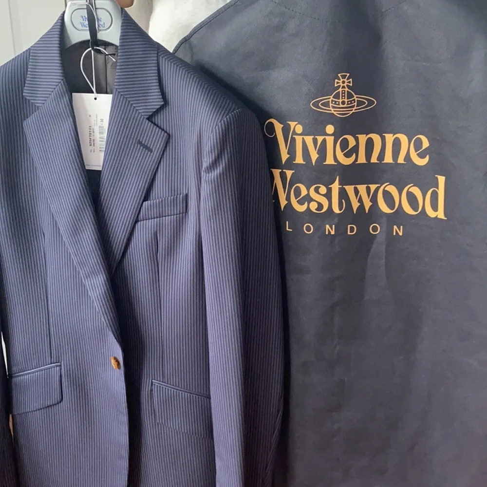 Vivienne Westwood Navy Pinstripe Suit Jacket